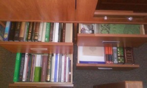 The drawers to knowledge disclosing themselves one by one, step by step. (Each drawer is opened to a certain fraction.)