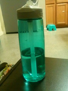 A little less than half full, or a little more than half empty.