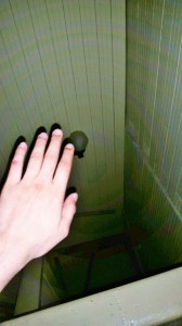 My Hand's shadow touches the lamp